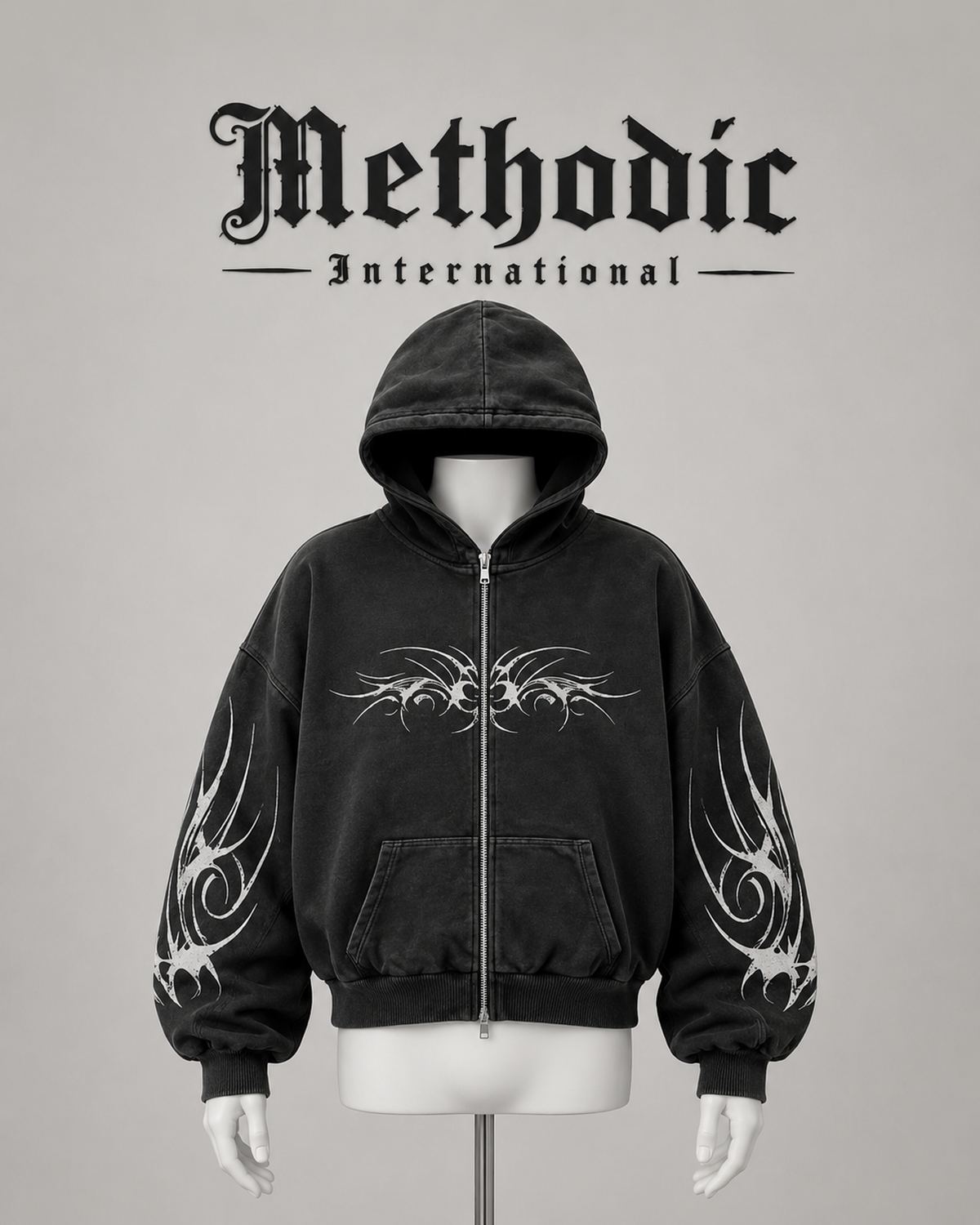 Cropped Zip-Up Hoodie